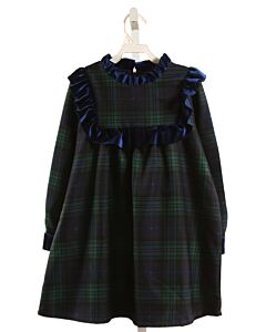 HENRY DUVALL  FOREST GREEN  PLAID  PARTY DRESS WITH RUFFLE