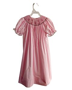 CECE WELLS  LT PINK   SMOCKED DRESS WITH PICOT STITCHING