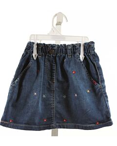 LOSAN  DENIM  FLORAL EMBROIDERED SKIRT