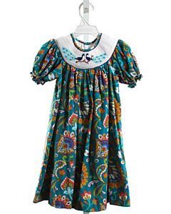 MOM & ME  BLUE  FLORAL SMOCKED DRESS