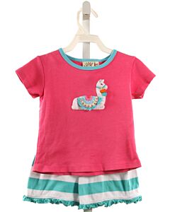 LUIGI  HOT PINK   APPLIQUED 2-PIECE OUTFIT