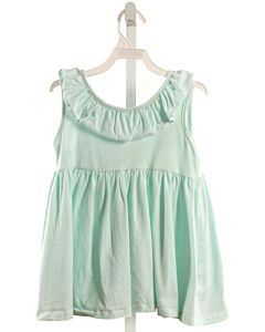 VIGNETTE  MINT  STRIPED  SLEEVELESS SHIRT WITH RUFFLE