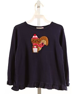 LUIGI  NAVY   APPLIQUED KNIT LS SHIRT
