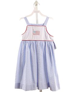 BAILEY BOYS  LT BLUE SEERSUCKER  APPLIQUED DRESS