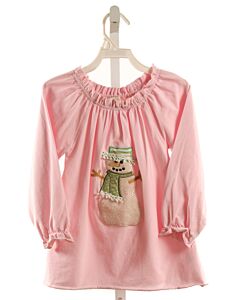ABIELLE  LT PINK   APPLIQUED KNIT LS SHIRT