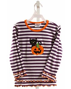 LUIGI  PURPLE  STRIPED  KNIT LS SHIRT