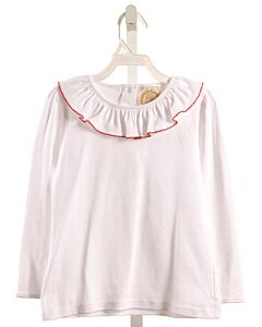 THE BEAUFORT BONNET COMPANY  WHITE    KNIT LS SHIRT WITH PICOT STITCHING