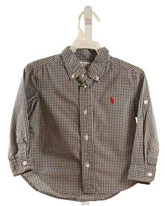 RALPH LAUREN  BLACK  GINGHAM  DRESS SHIRT