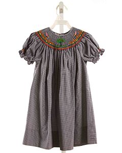 ROSALINA  BLUE  GINGHAM SMOCKED DRESS