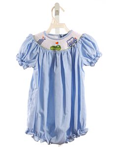BAILEY BOYS  BLUE  MICROCHECK SMOCKED BUBBLE
