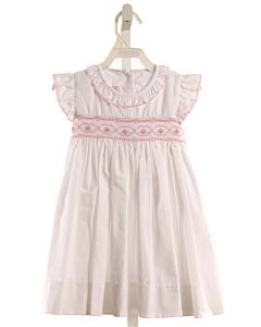 PETIT BEBE  WHITE   SMOCKED DRESS WITH PICOT STITCHING