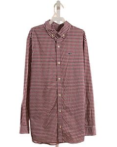 VINEYARD VINES  MAROON  GINGHAM  DRESS SHIRT