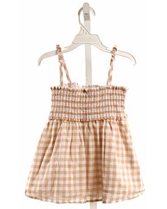 NO TAG IVORY GINGHAM SMOCKED SLEEVELESS SHIRT