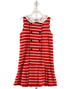 FLORENCE EISEMAN  RED PIQUE STRIPED  KNIT DRESS
