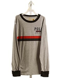 POLO BY RALPH LAUREN  GRAY   PRINTED DESIGN KNIT LS SHIRT