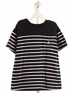 POLO BY RALPH LAUREN  NAVY  STRIPED  KNIT SS SHIRT