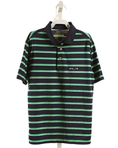 POLO BY RALPH LAUREN  GREEN  STRIPED  KNIT SS SHIRT