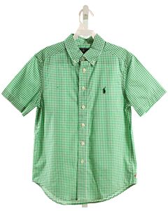 POLO BY RALPH LAUREN  GREEN  GINGHAM  DRESS SHIRT