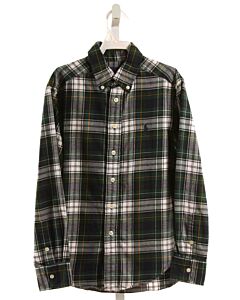 RALPH LAUREN  FOREST GREEN FLANNEL PLAID  DRESS SHIRT