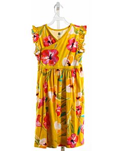 TEA  YELLOW  FLORAL  KNIT DRESS