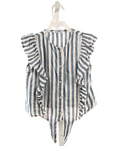 MAYORAL  CHAMBRAY  STRIPED  SLEEVELESS SHIRT WITH RUFFLE