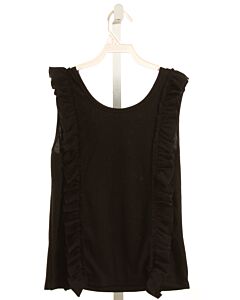 MOLLY BRACKEN  BLACK    KNIT TANK WITH RUFFLE