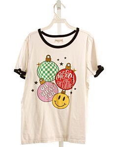 PAPER FLOWER  WHITE   PRINTED DESIGN T-SHIRT