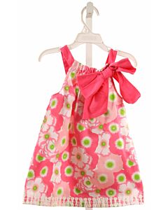 MUD PIE  HOT PINK PIQUE FLORAL  DRESS WITH BOW