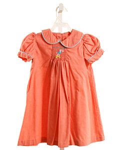 CASTLES & CROWNS  ORANGE  MICROCHECK SMOCKED DRESS