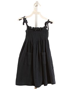 MAISON ME  NAVY SEERSUCKER  SMOCKED DRESS