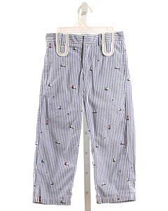 BEST & CO.  LT BLUE SEERSUCKER STRIPED EMBROIDERED PANTS