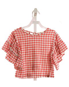 POPPET & FOX RED DRESS SHIRT WITH RUFFLE