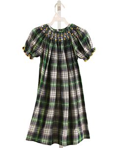 VIVE LA FETE  GREEN  PLAID SMOCKED DRESS
