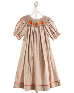 SOUTHERN SUNSHINE KIDS  BROWN  GINGHAM SMOCKED DRESS
