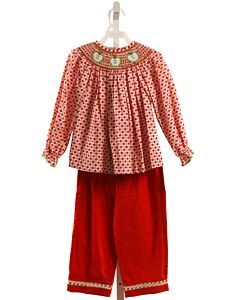 SILLY GOOSE  RED   SMOCKED 2-PIECE OUTFIT