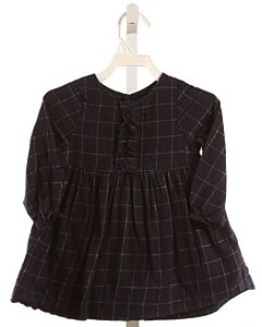 JACADI  NAVY  WINDOWPANE  DRESS WITH RUFFLE