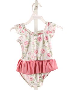 SOL SWIM  PINK  FLORAL  1-PIECE SWIMSUIT