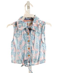 EGG  AQUA  FLORAL  SLEEVELESS SHIRT