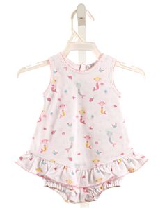 KISSY KISSY  PINK  PRINT  KNIT BUBBLE WITH PICOT STITCHING