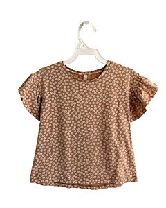 RYLEE & CRU  BROWN  FLORAL  KNIT SS SHIRT