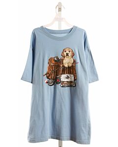 WES AND WILLY  BLUE KNIT  PRINTED DESIGN T-SHIRT