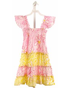 BISBY BY LITTLE ENGLISH  PINK  FLORAL SMOCKED DRESS