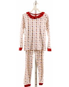 JAMES & LOTTIE  BROWN  PRINT  LOUNGEWEAR WITH RUFFLE