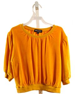 MAISONETTE  YELLOW VELOUR   KNIT SS SHIRT