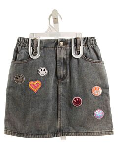 SARA SARA  DENIM   APPLIQUED SKIRT