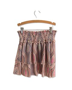 PLEAT.  MULTI-COLOR   SMOCKED SKIRT