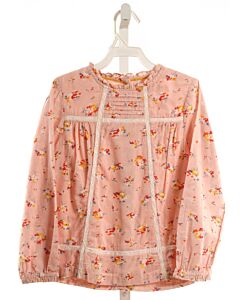 MINI BODEN  PINK  FLORAL  DRESS SHIRT WITH LACE TRIM