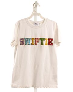 LOLA + THE BOYS  WHITE   APPLIQUED T-SHIRT