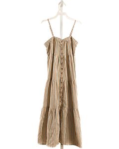 RYLEE & CRU  BROWN SEERSUCKER STRIPED  DRESS
