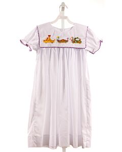 NOLA SMOCKED  WHITE   APPLIQUED DRESS WITH RIC RAC